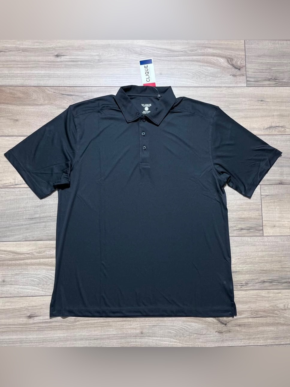 Clique Mens Short Sleeve Parma Polo Size Xl Black Polyester Moisture Wicking